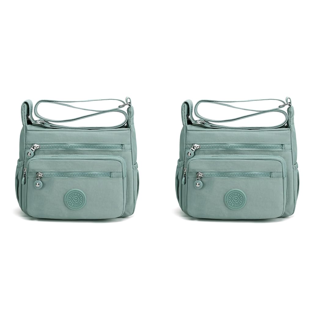 PALAY Women Crossbody Bag for Everyday Use with Multi Layer Design and Waterproof Nylon | 10.2x8.2 in Satchel
