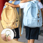 PALAY® 4PCS Couple Keyrings Harry Hermione Cartoon Figure Charm Metal Keychain with Silicone Hand Strap Backpack Handbag Best Friends Gift for Girls Boys