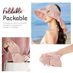 PALAY® Womens Sun Hat for Woman, Wide Brim Beach Hat for Women Stylish UV Protection Sun Visor Hats Ladies Travel, Fishing, Gardening - Neck Flap Design, Packable, Breathable Pink