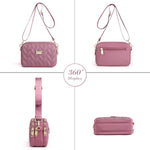 PALAY Phone Sling Bag for Women with Triple Layer Zip-up Design 20x8x13cm Nylon Crossbody