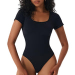 PALAY Women's Square Neck Bodysuit with Adjustable Crotch Buckle and 95% Nylon Fabric