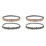 PALAY Beaded Headband for Women with Crystal Rhinestones and Elastic Fit | 4PCS Handmade Set