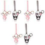 PALAY Keyrings featuring Kawaii Sanrio Melody and Kuromi PVC Charms | Cute Gift for Girls