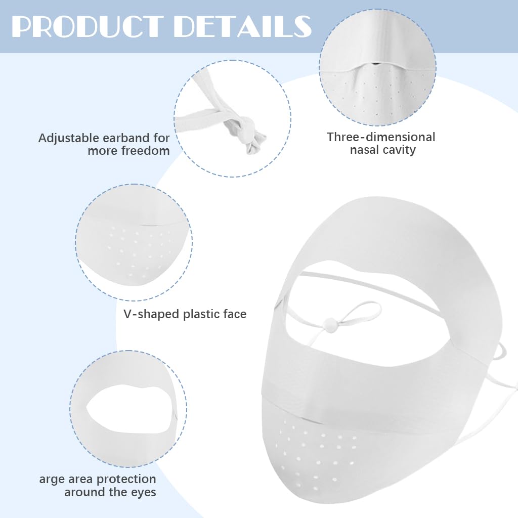 PALAY Ice Silk Face Mask for Sun Protection with Removable Forehead Piece Grey 2 PCS