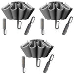 PALAY Umbrella with Reflective Strip and Auto 3 Fold Design featuring 10 Dual Ribs | Grey