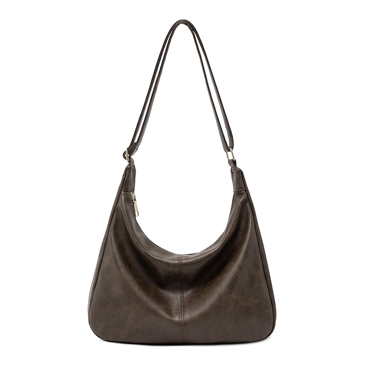 PALAY Crossbody Bag for Women featuring 32x10x23cm size with zip closure and adjustable strap | Brown vegan leather shoulder purse