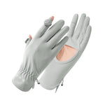 PALAY® Grey Hand Gloves for Sun Protection Gloves for Women Bike Riding, UV Protection Ice Cool Gloves, UPF 50+ Summer Gloves for Bike, Driving - Elastic Cuff & Breathable Palm Design