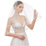 PALAY Bridal Veil for Wedding featuring 150cm Fine Mesh Tulle with Elegant White Edging