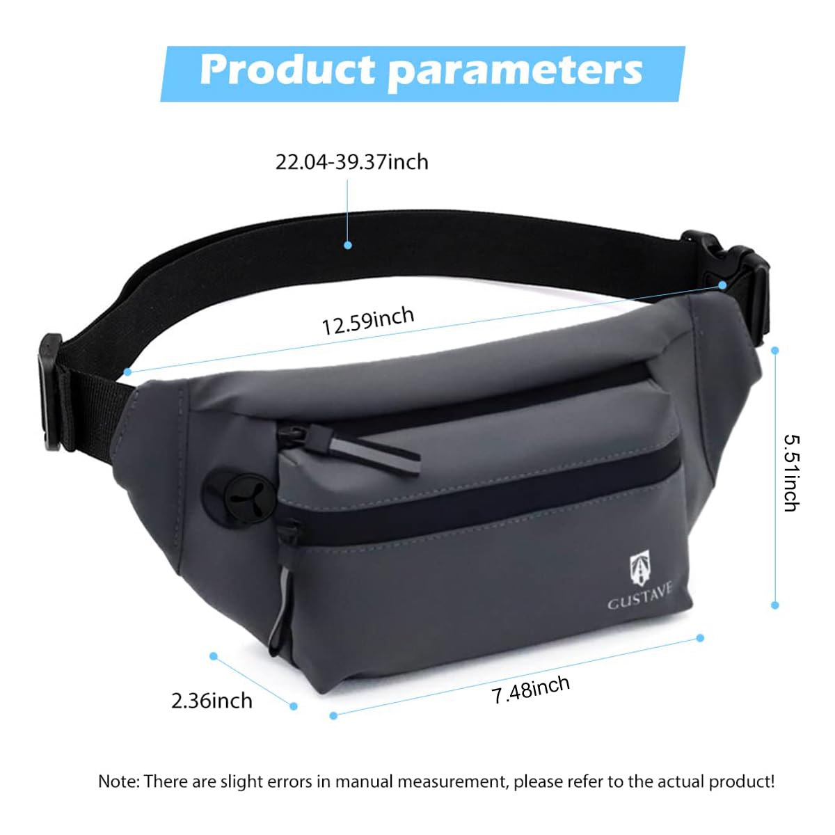 PALAY® Waist Bag for Men Women with Adjustable Strap, Waterproof Chest Bag Large Fanny Pack Bum Bag for Hiking Travel Camping Running Sports Outdoors