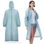 PALAY Rain Coat for Men featuring Snap Button Closure and 56.2 in Length | EVA Waterproof Black 2PCS