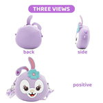 PALAY Purse for Girls with Adjustable Strap and Silicone Material in Vibrant Purple | Cute Cartoon Sling Bag for Keys and Coins