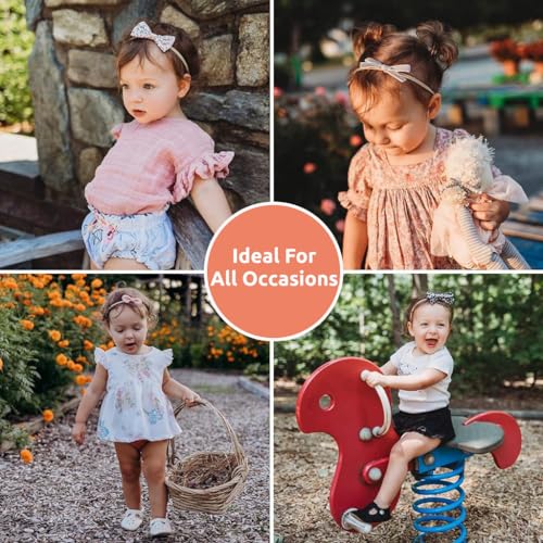 PALAY® 10pcs Bow Hair Bands for Baby Girls Boys, Handmade Baby Hairband Cute Elastic Headbands for Baby Girl, Soft Nylon Head Band for Baby Girl Newborn Infant Toddlers 30 PCS