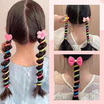 PALAY® 15PCS Wire Hair Bands for Girls Kids Braided Spiral Ties Cute Cartoon Ponytail Maker Elastic Braids Accessories