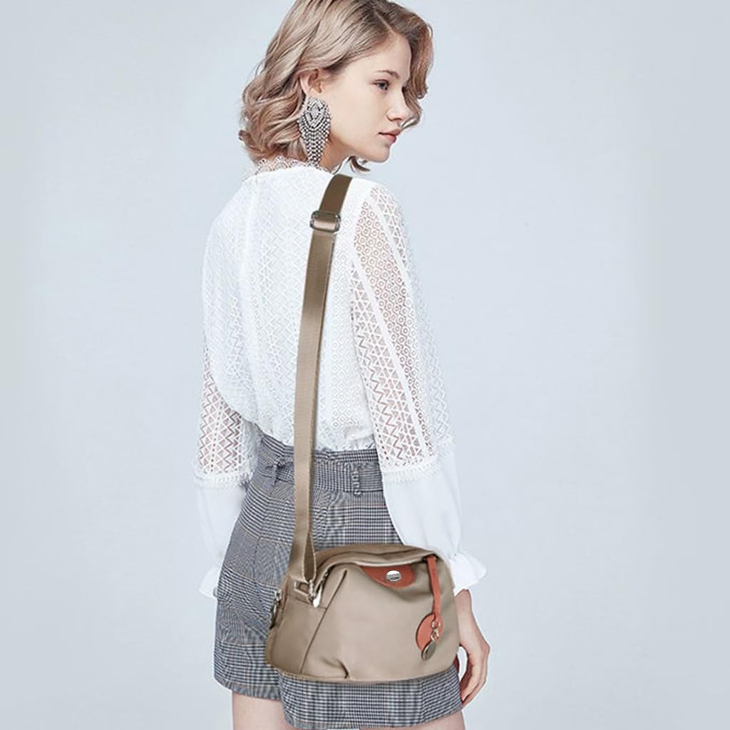 PALAY® Fashion Women Crossbody Bag Casual Nylon Daily Bag Shoulder Bag Double Layer Waterproof Shoulder Bag Fashion Women Messenger Bag Versatile Crossbody Bag for Daily, Commuting, Travel