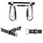 PALAY Goth Punk Chain Belt for Skirts and Jeans with Metal Rings and Heart Pendant | Black Faux Leather 97 cm Adjustable Style