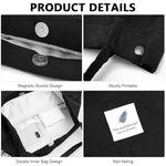 PALAY® Tote Bag Corduroy Grocery Large Hand For Women Shopping Shoulder Commuting Black 3PCS