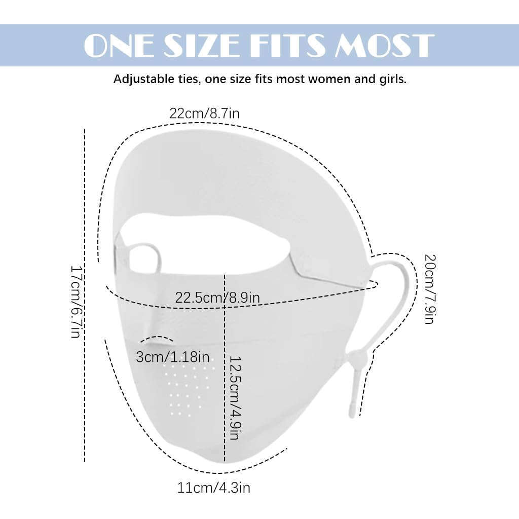 PALAY Ice Silk Face Mask for Sun Protection with Removable Forehead Piece Grey 2 PCS