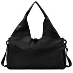 PALAY Women Gym Bag for Travel and Fitness with Shoes Compartment 49x21x25cm Oxford Waterproof Black