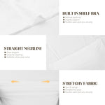 PALAY Women's Seamless Tank Top with Built in Bra featuring Cotton Spaghetti Straps in White