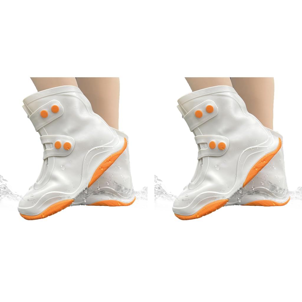 PALAY Silicone Shoe Rain Cover for Outdoor Use with Snap Button Closure and Anti Slip Sole | 2 PCS US Size 7.5 9