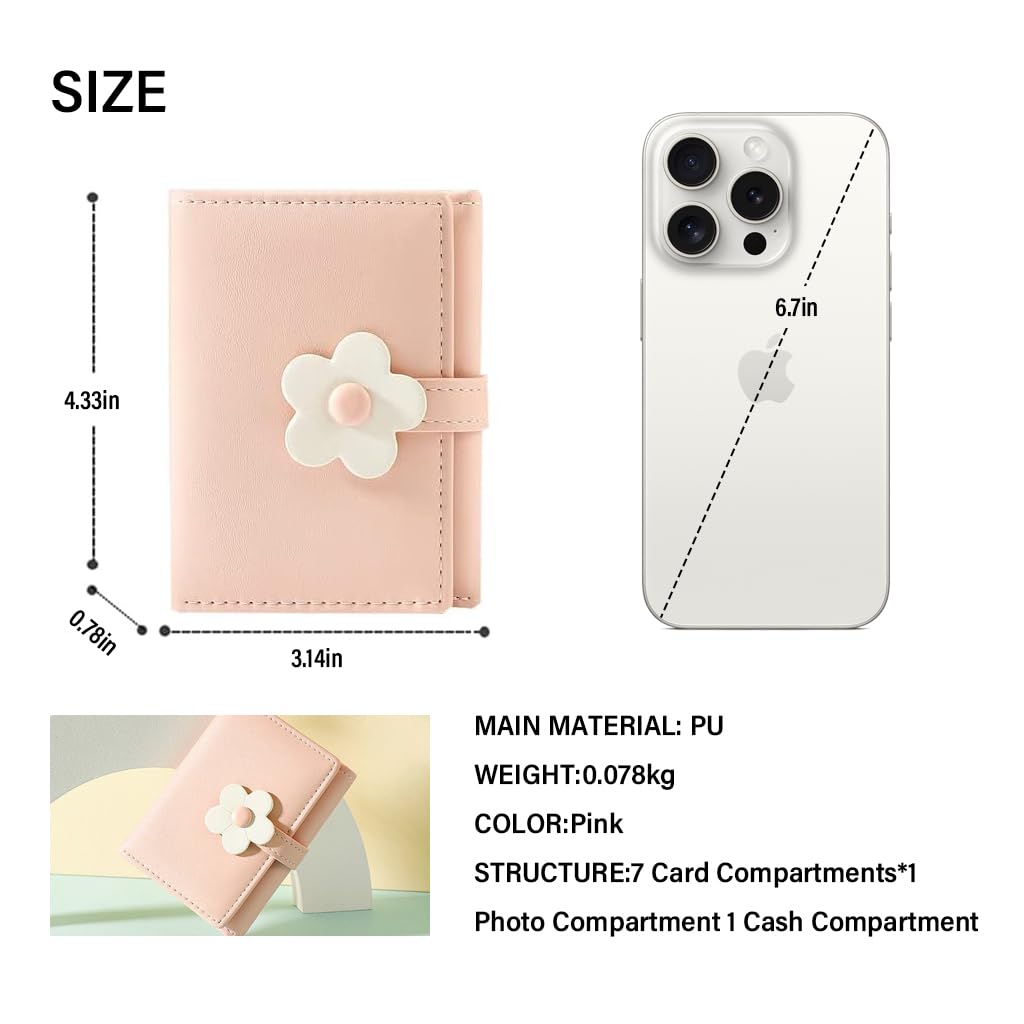 PALAY Small Wallet for Women with 7 Card Slots and 8x10.8cm Trifold Design | PU Leather Mini Purse