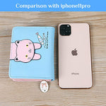 PALAY® Small Wallets for Women Stylish Latest PU Leather Coins Zipper Pocket Purse Girls Rabbit-Shaped Metal Tassels Pendant Blue 3PCS