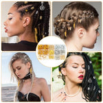 PALAY® 220 PCS Hair Jewelry for Women Braids Alloy Charms Dreadlocks Extension Metal Pendants Rings Cuffs Clips Accessories Girls