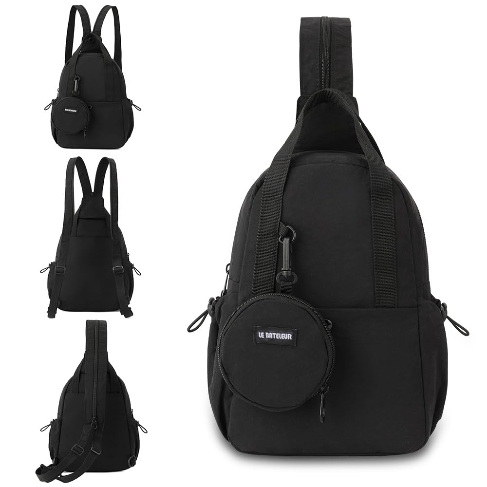 PALAY Waist Bag for Travel featuring Waterproof Mini Backpack Design | Black Small Crossbody