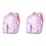 PALAY School Backpack for Girls with 32x28x45cm Capacity and Ergonomic Straps | Pink Set