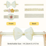 PALAY Bow Hairband Set for Baby Girls featuring Lace Flower Designs and 9PCS Gift Collection