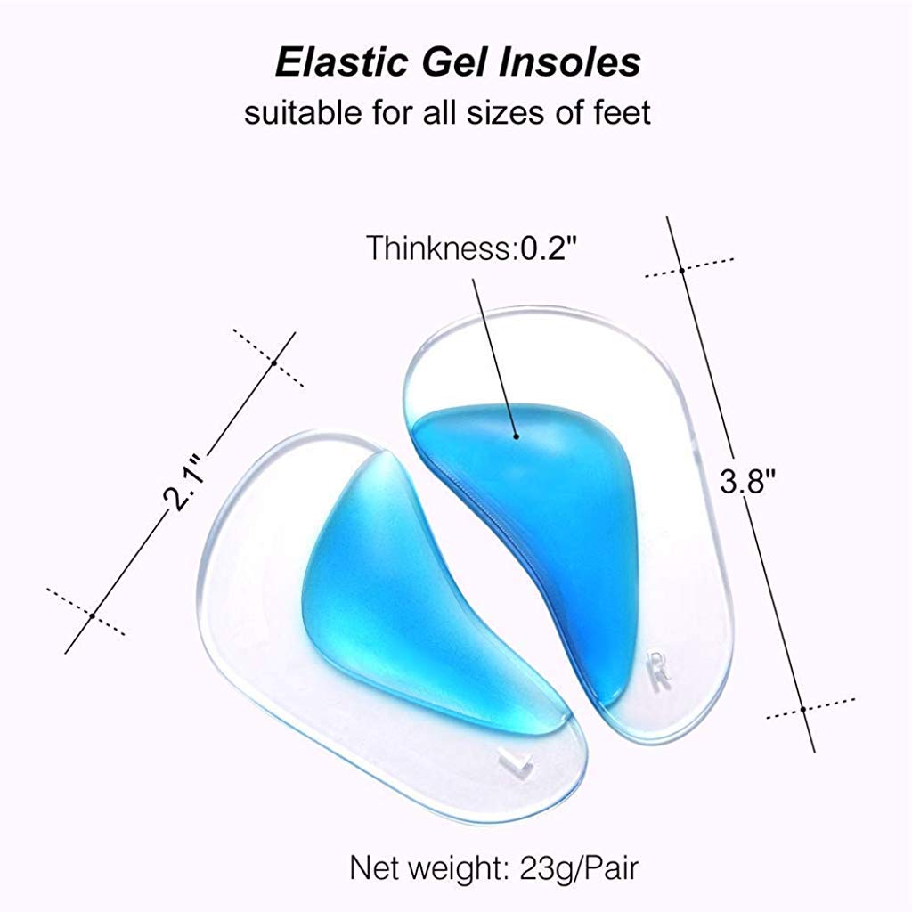 PALAY Arch Support Insoles for Flat Feet and Plantar Fasciitis with PU Gel Cushion | One Size for Women and Men