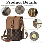 PALAY® Sling Bag for Women Crossbody Bag for Women Phone Bag Stylish PU Leather Mobile Cell Phone Holder Pocket Purse Wallet Mini Shoulder Bags Coffee Brown X2