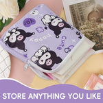 PALAY® 2Pcs Sanitary Pads Travel Bag Menstruation Kawaii Sanrio Cartoon Sanitary Zipper Pouches 8-10 Capacity Storage Bag Cute Print Sanitary Pads Bag Coin Bags Accessories Bags