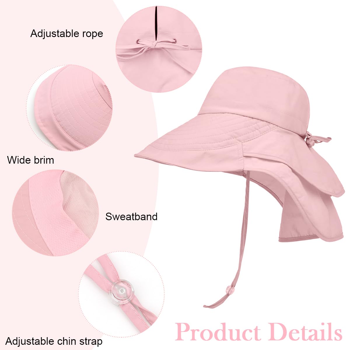 PALAY Sun Hat for Women with Wide Brim and Neck Flap featuring UPF 50+ Protection | Grey