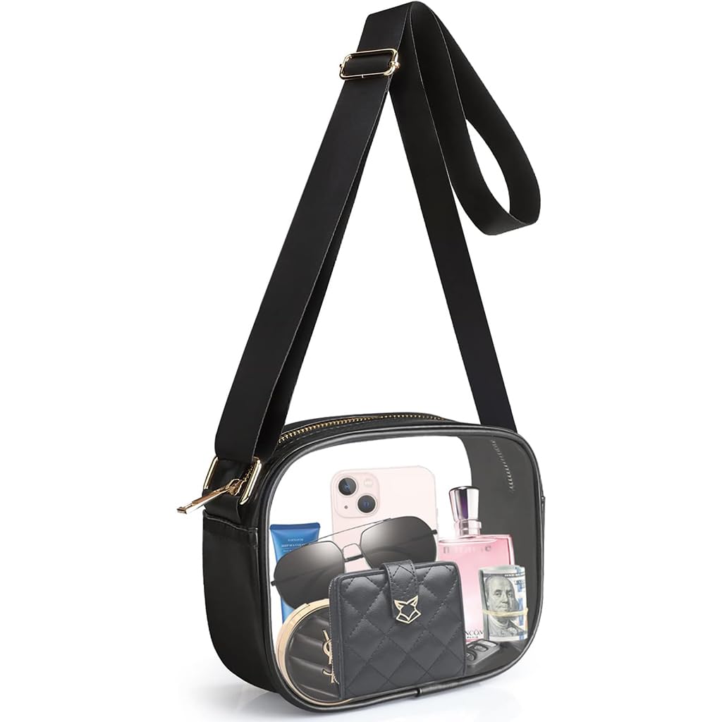 PALAY Crossbody Bag for Women with Adjustable Strap and 7.8x2.76 in Capacity | Transparent PU Frame Design