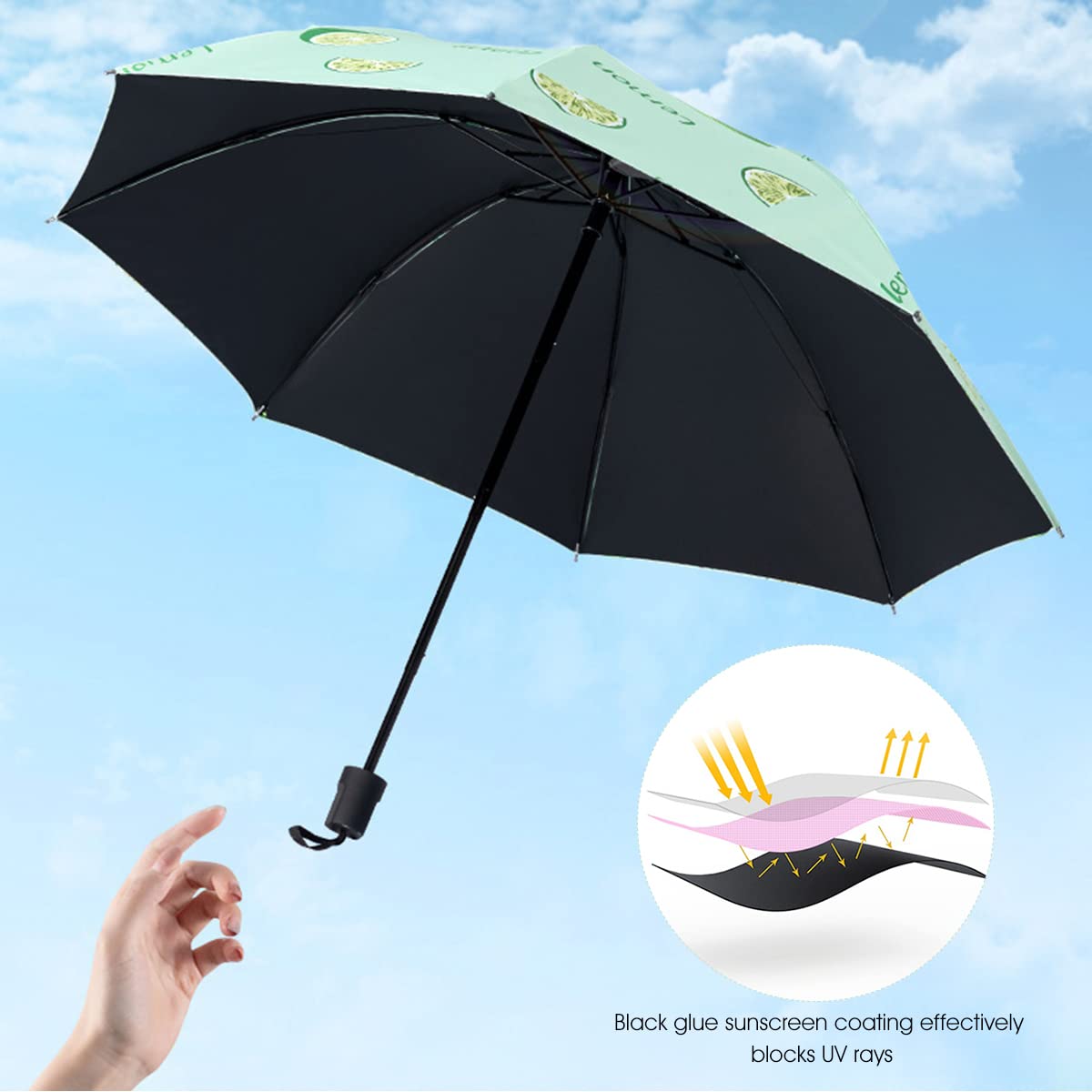 PALAY Umbrella featuring UPF 50+ sun protection and 190T water repellent fabric for travel use