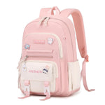 PALAY School Bag for Girls with Multi Zipper Compartments 15.6 in Laptop Space | Oxford Cloth Pink Backpack