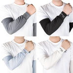PALAY® 4 Pair Men' Arm Sleeves, Loose-fit Sun Protection Sleeves, Ice Silk Breathable Quick Dry