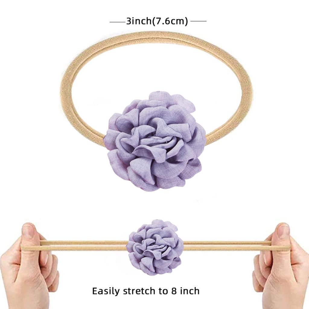 PALAY Baby Hair Band Set for Girls with Handmade Floral Design | 20PCS Soft Elastic Headbands