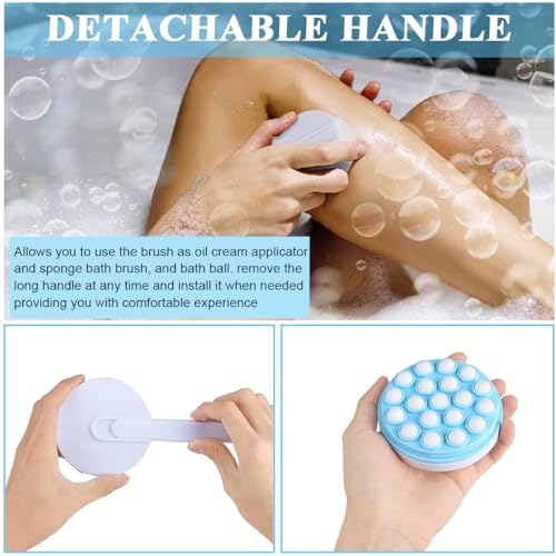 MAYCREATE® Aplicador y Masajeador de Loción para la Espalda, Mango Largo con Bola Giratoria Portátil, Ideal para Cremas, Protectores Solares y Masajes en Espalda, Piernas y Pies