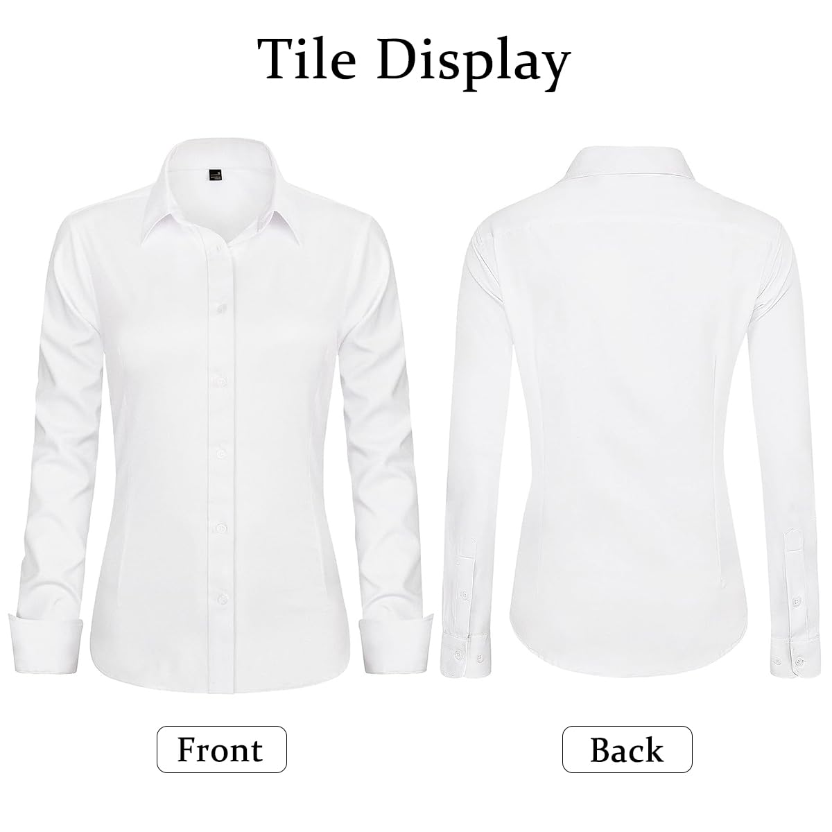 PALAY Women's Dress Shirt for Office and Casual Wear with 96cm Bust | Stretch Cotton Blend