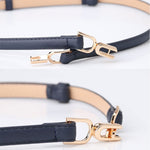 PALAY® 2pcs Womens Faux Leather Skinny Belt Skinny PU Leather Adjustable Slim Thin Waistband Belts with Metal Buckle for Ladies Jean Dress Slim Belt