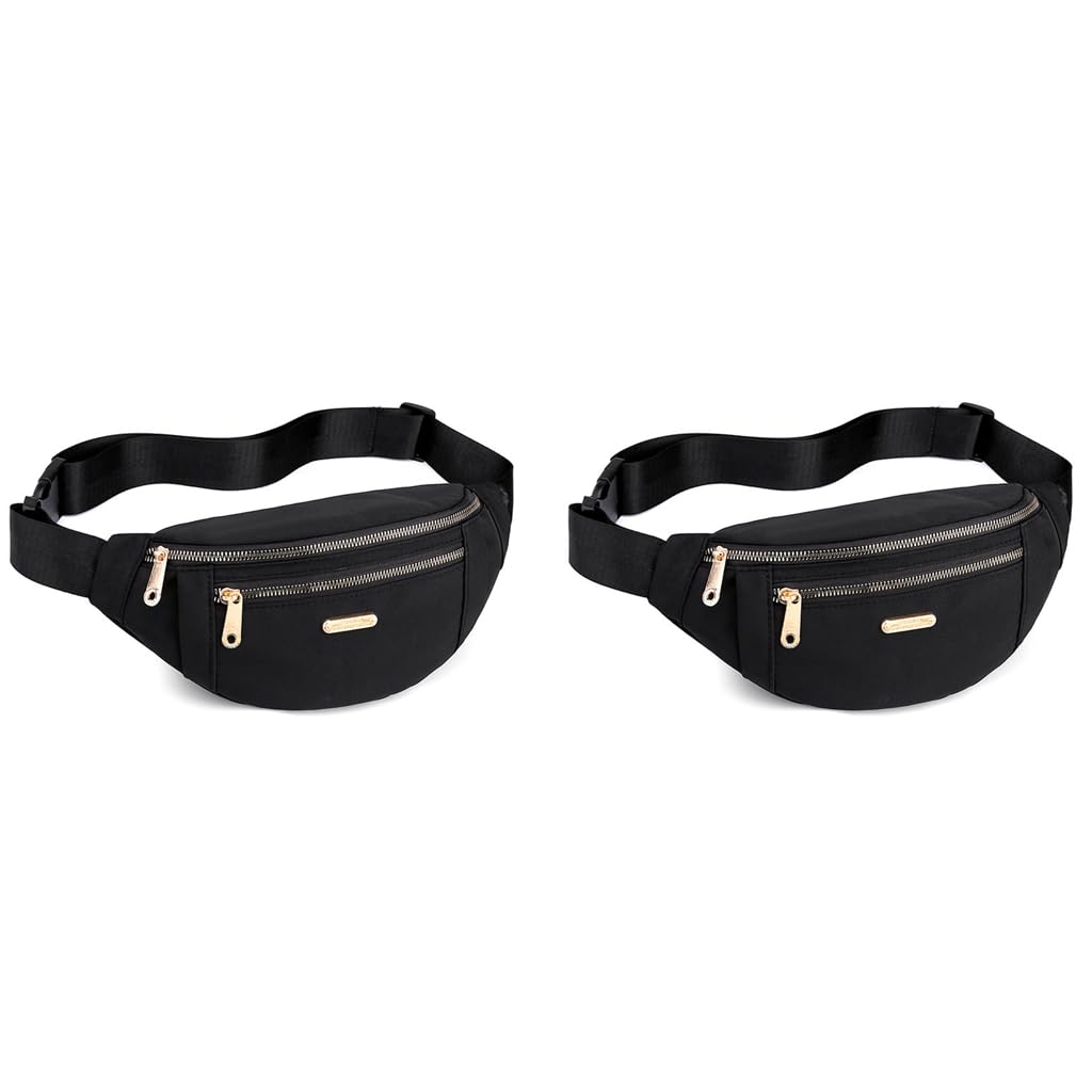 PALAY Waist Bags for Women with Adjustable Strap and Waterproof Oxford Cloth | 2PCS Lightweight Bumbag