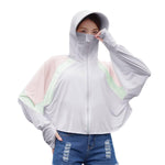 PALAY Sun Protection Hoodie for Women with Brim and Full Zip UPF 50+ | Quick-Dry Grey