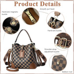 PALAY® Cross Body Bag Purses For Women Pu Leather Bucket With Two Adjustable Shoulder Strap dark brown 3PCS