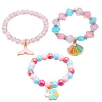 PALAY Beads Bracelet for Girls featuring Unicorn Mermaid Charms | 3 Pcs Friendship Gift Set