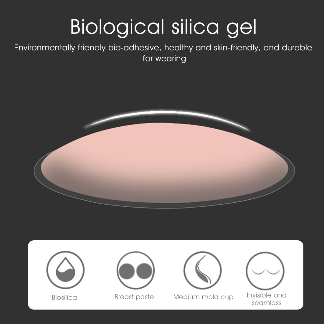 PALAY Nipple Cover for Women with 4 Pairs 6.5cm Reusable Self Adhesive Silicone Pads | Breathable Invisible Pasties for Dresses