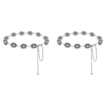 PALAY Waist Belt for Women featuring Silver Metal Concho Chain | Adjustable Boho Style