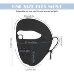 PALAY Full Face Mask for Outdoor Activities with UPF 50+ Sun Protection Ice Silk Fabric | Adjustable On-Ear Ties for Women