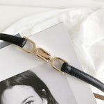 PALAY Waist Belt for Women featuring Metal Buckle Closure 96cm Slim PU Leather | Black and Brown